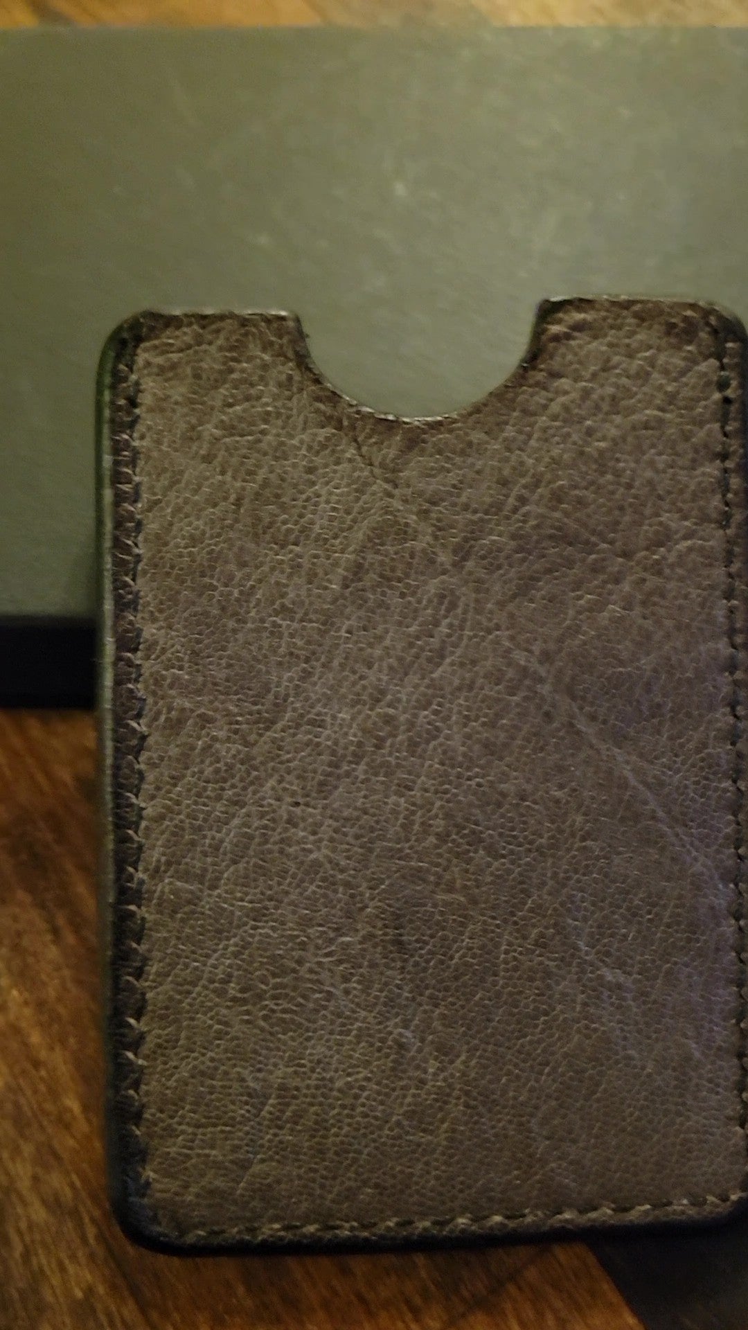 Pocket Money and Card Holder – Black Tooled Leather with Gray Elephant Ear Leather