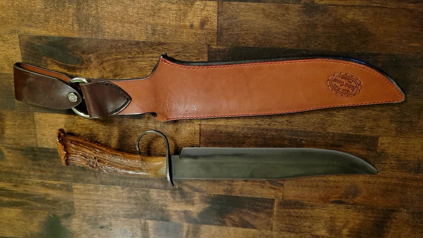 π΄ Bone A Fyde Rare Knife with Red Wildebeest Sheath β Handcrafted Exotic Leather by Slickbald | Artisan Knife for Collectors & Hunters