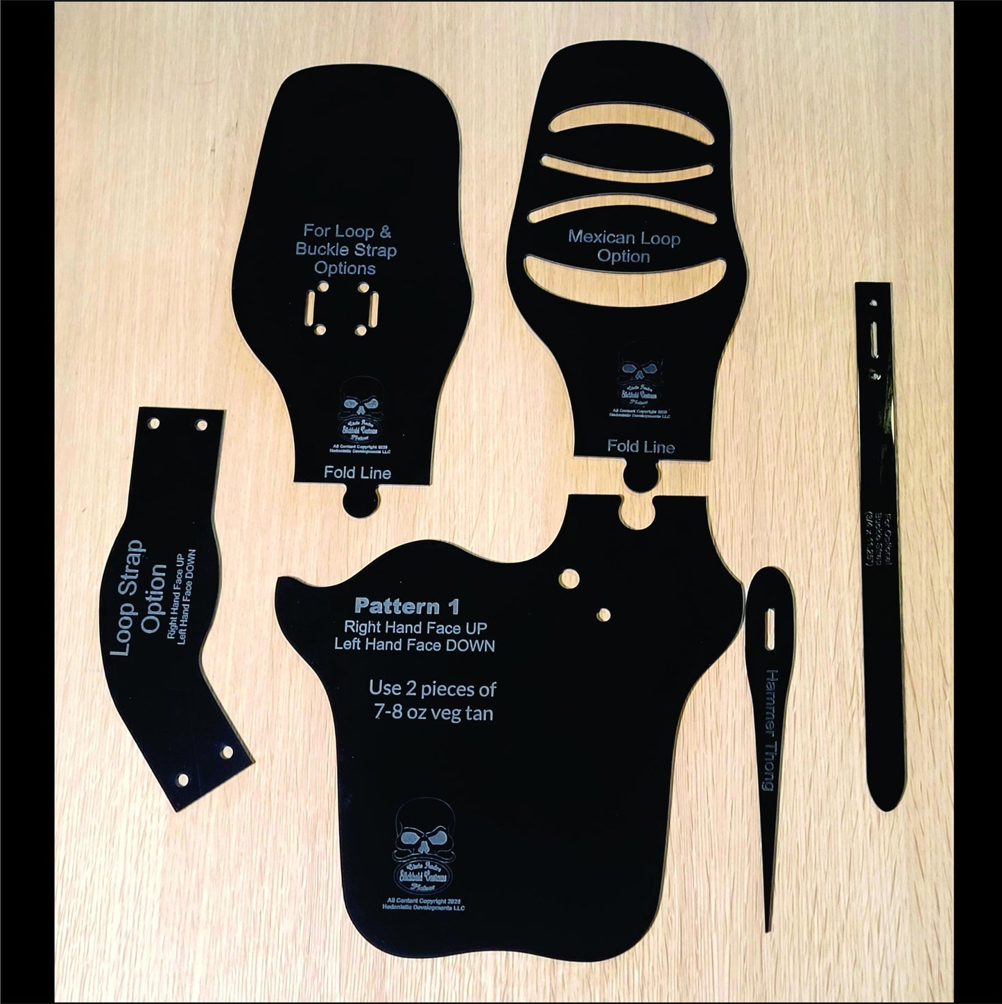 Leather Holster Template Cutting Guide Pattern Making Leather Craft Holster Design Western Style Mexican Loop Pattern Professional User