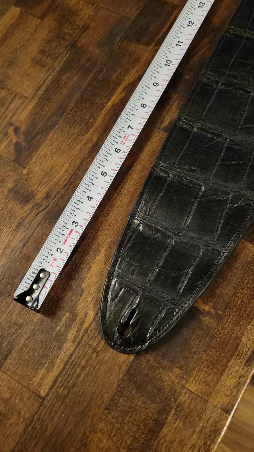 Luxury Black American Alligator Guitar Strap – Ethically Sourced, Master-Crafted Luxury for Musicians Premium Gift Reptile Made in America