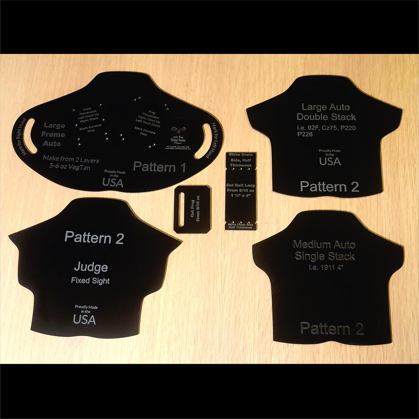 1-Slot / Askins Style Holster Template Set -  Large