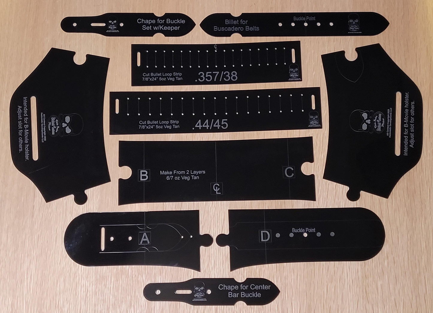 Double Buscadero Gun Belt Template Set
