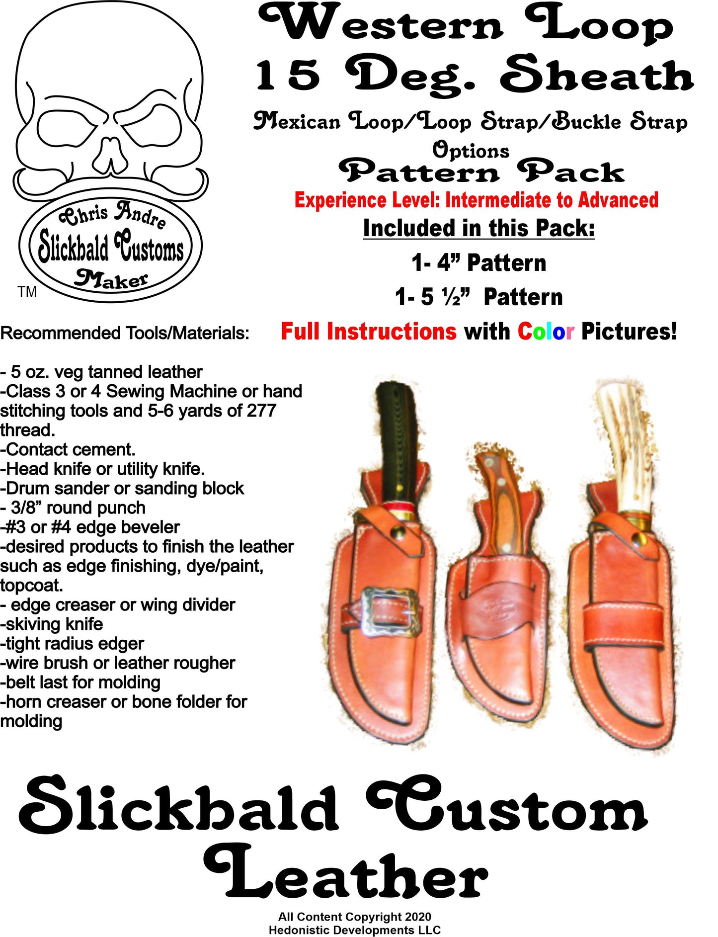 Knife Sheath Pattern Pack Western Loop Sheaths