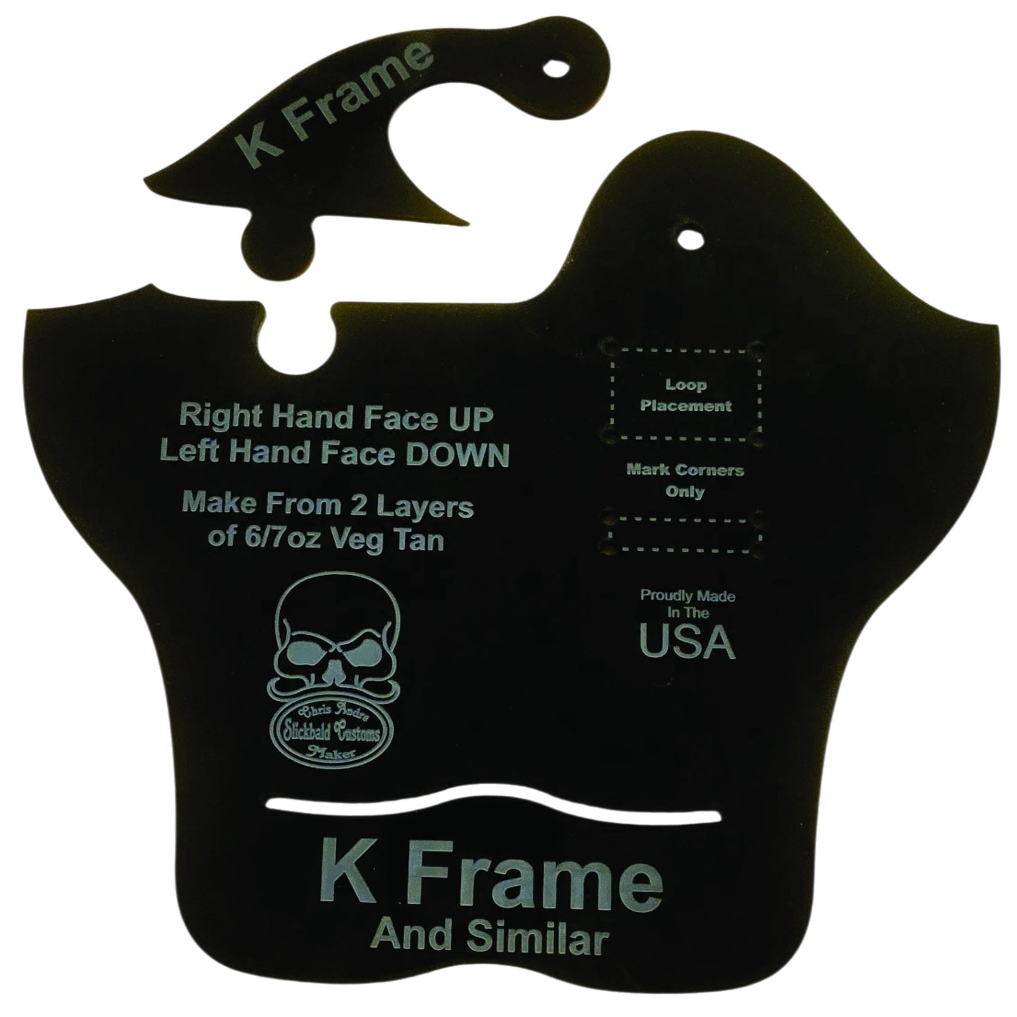 K-Frame and Similar Revolvers Thumb Break Acrylic Holster Template Design Pattern Making Guide Leather Working Holster