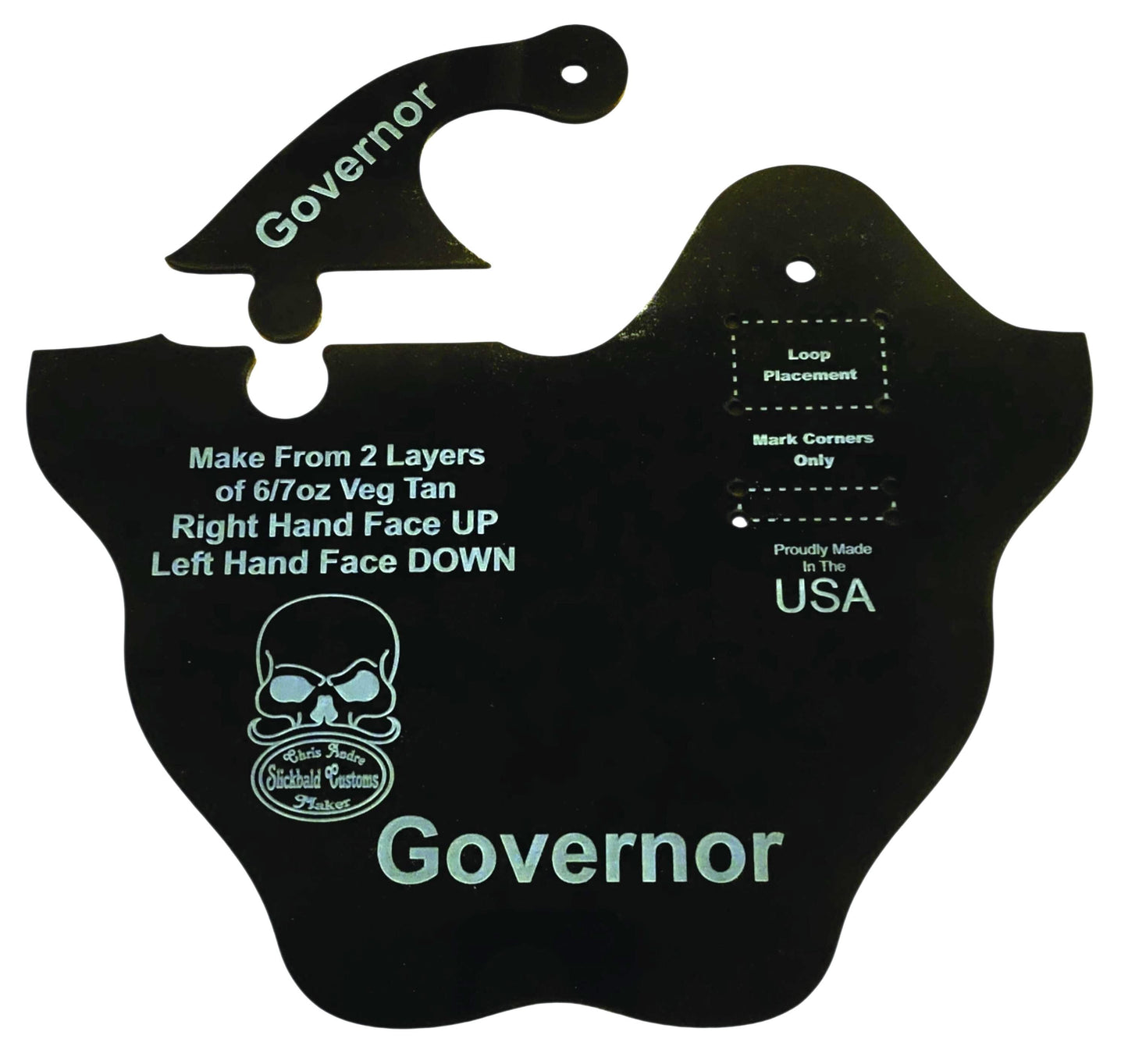 Governor Revolver Thumb Break Acrylic Holster Template Design Pattern Making Guide Leather Working Holster