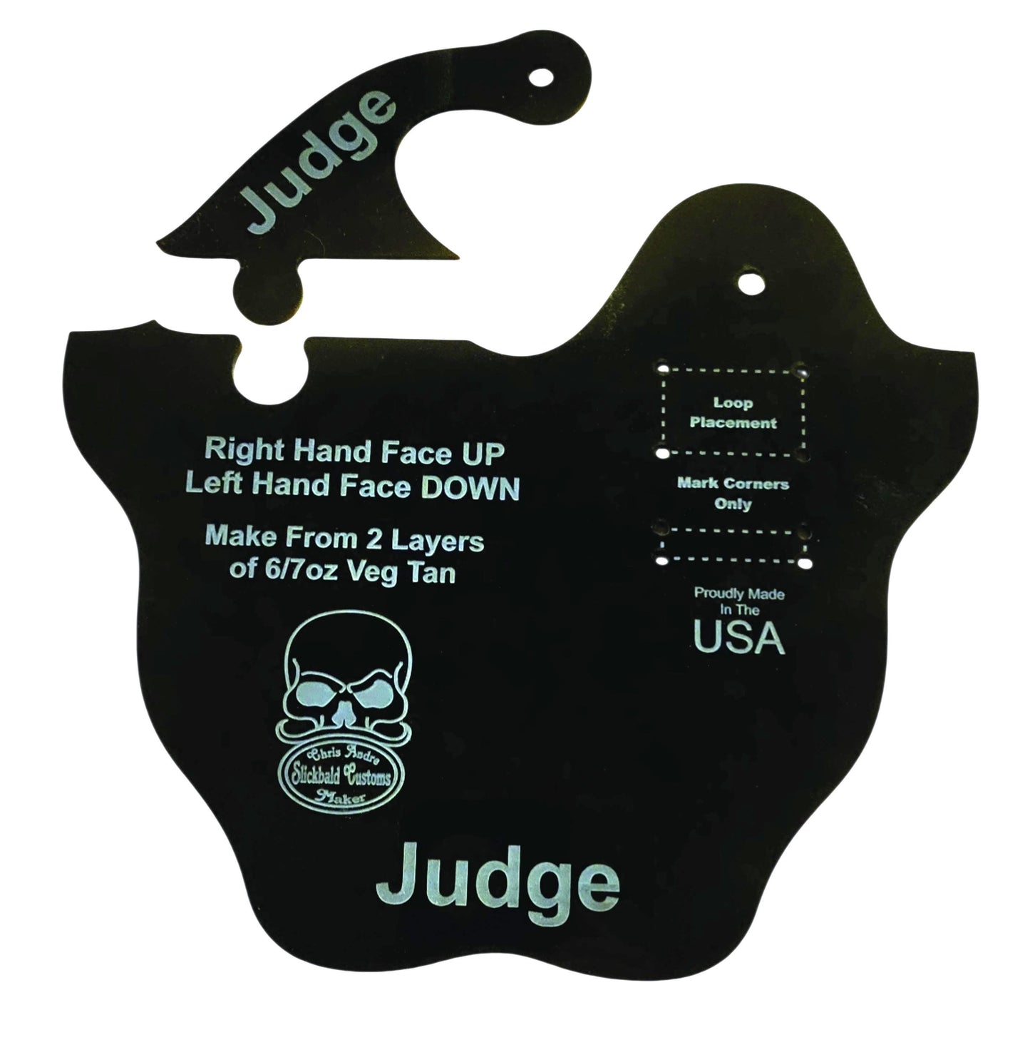 Judge Revolver Thumb Break Acrylic Holster Template Design Pattern Making Guide Leather Working Holster