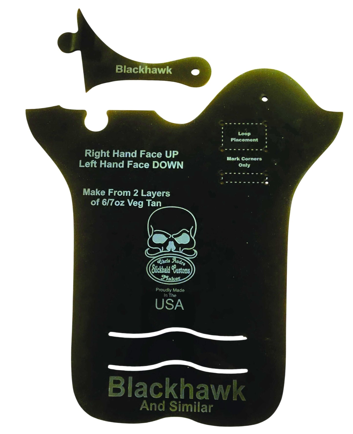 Blackhawk and Similar Revolvers Thumb Break Acrylic Holster Template Design Pattern Making Guide Leather Working Holster