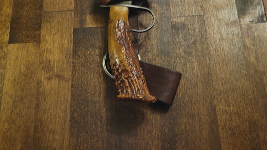 🔴 Bone A Fyde Rare Knife with Red Wildebeest Sheath – Handcrafted Exotic Leather by Slickbald | Artisan Knife for Collectors & Hunters